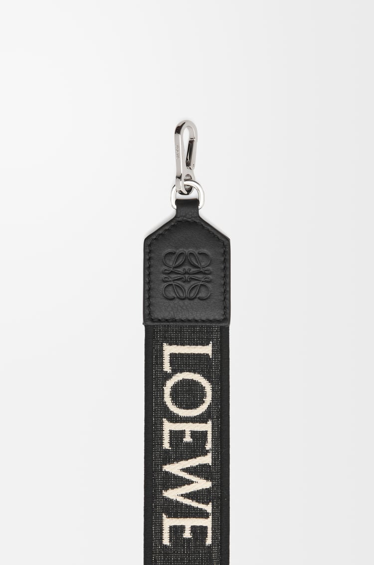 LOEWE Anagram strap in jacquard and calfskin Black