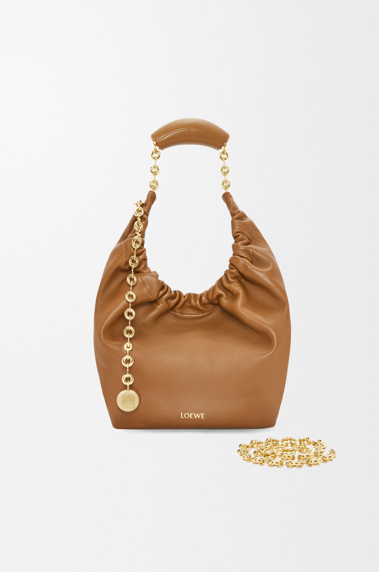LOEWE Small Squeeze bag in mellow nappa lambskin Oak plp_rd