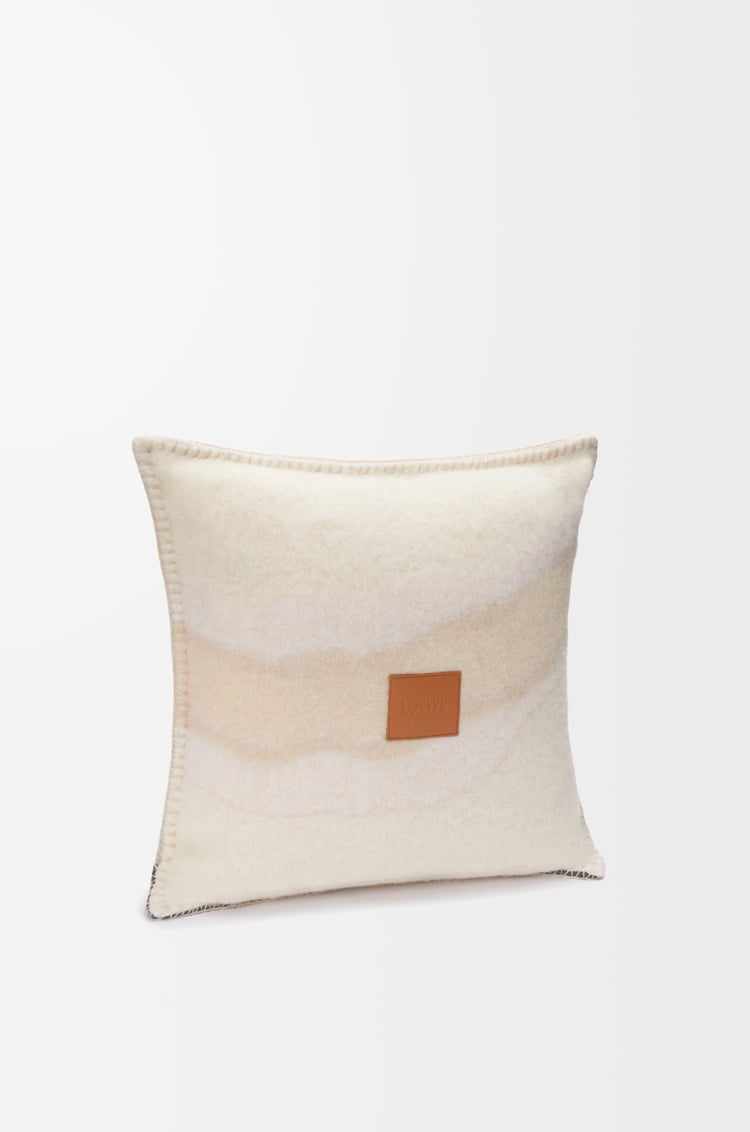 LOEWE Cushion in alpaca and wool blend Light Beige/Multicolor