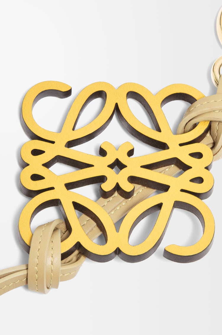 LOEWE Anagram charm in classic calfskin and brass Dark Yellow
