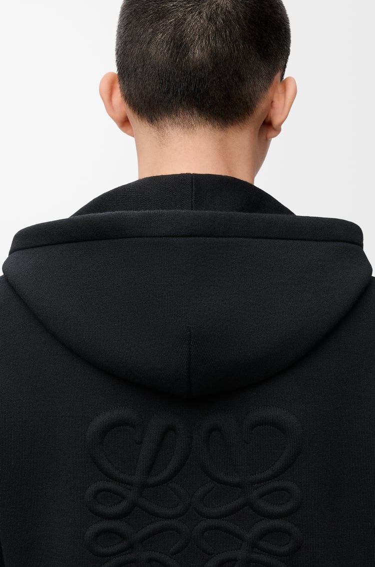 LOEWE Anagram zip-up hoodie in wool Black