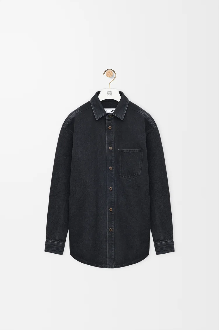 LOEWE Sobrecamisa Anagram en denim Negro