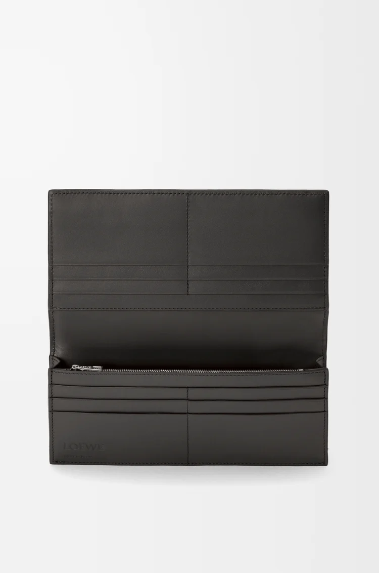LOEWE Portefeuille long horizontal Puzzle en cuir de veau classique Gris Foncé