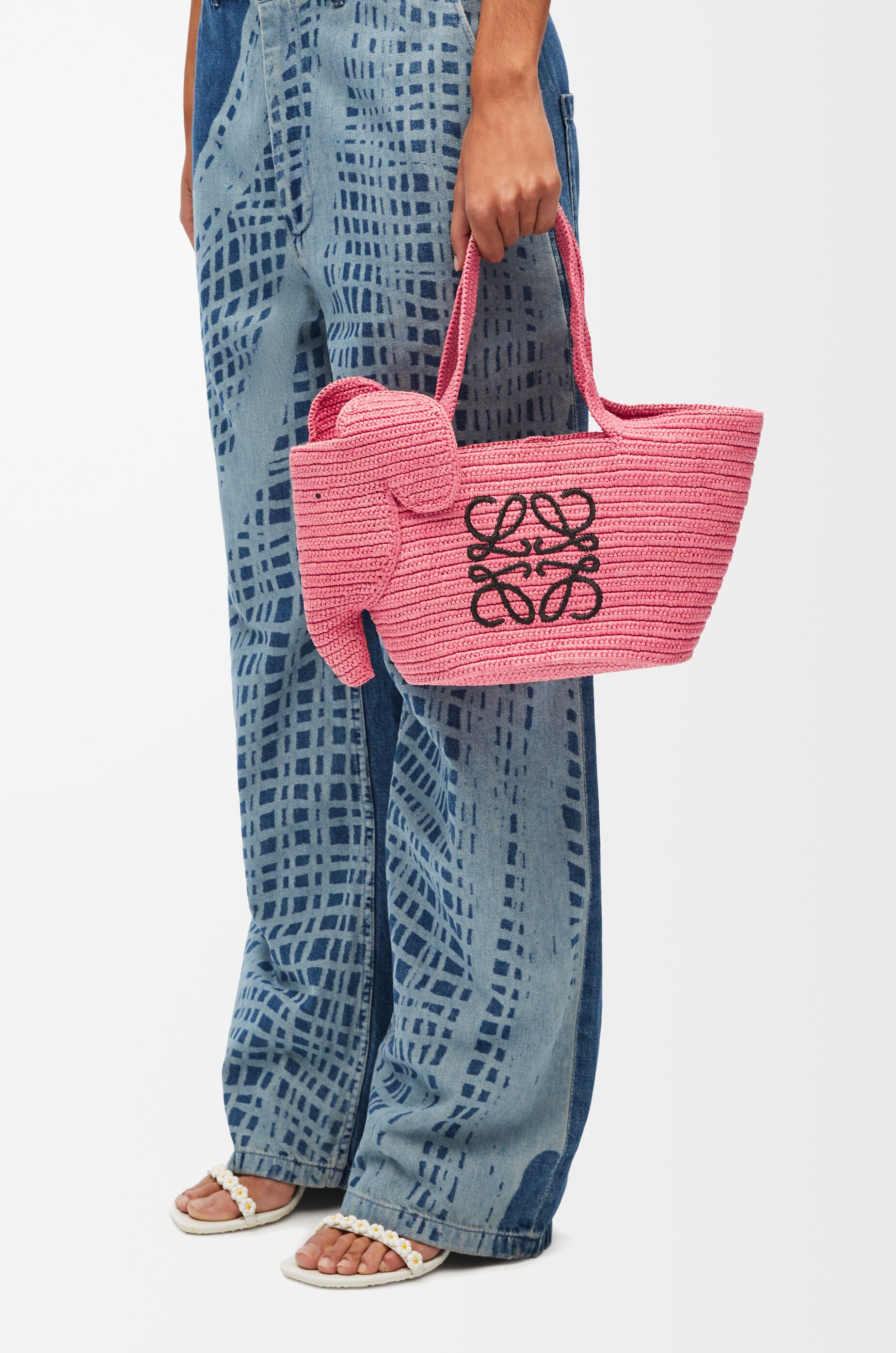 Small Elephant Basket bag in raffia