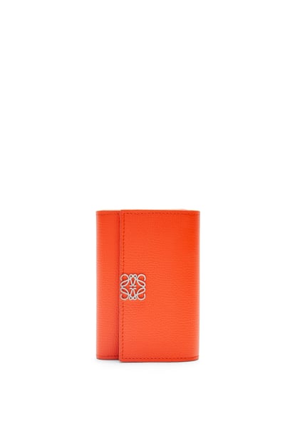 LOEWE Anagram small vertical wallet in pebble grain calfskin Vivid Orange