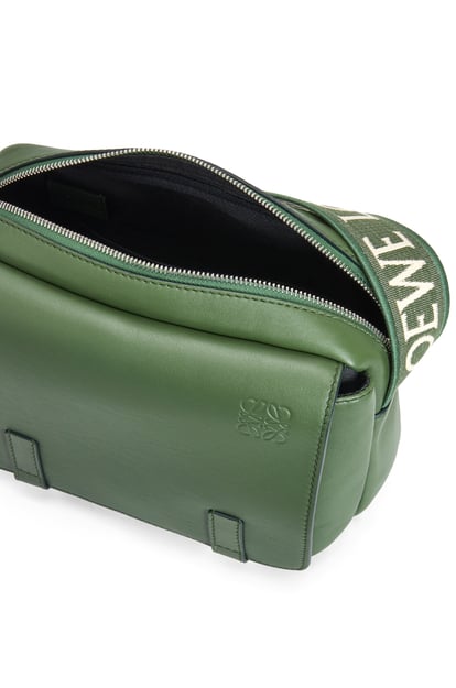 LOEWE XS Military messenger bag in supple smooth calfskin and jacquard Hunter Green plp_rd