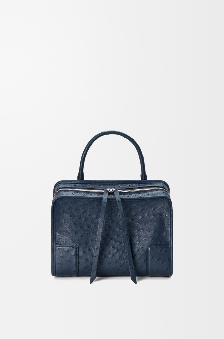 LOEWE アマソナ180 バッグ ミディアム（オーストリッチ） ディープネイビー