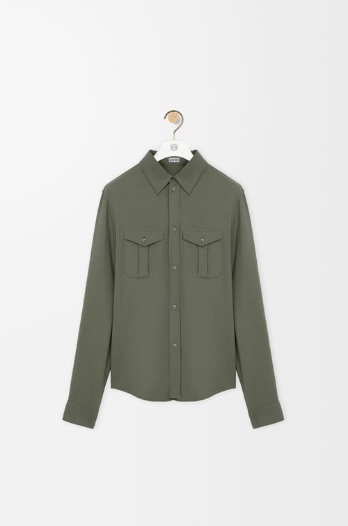 LOEWE Shirt in viscose blend Khaki Green