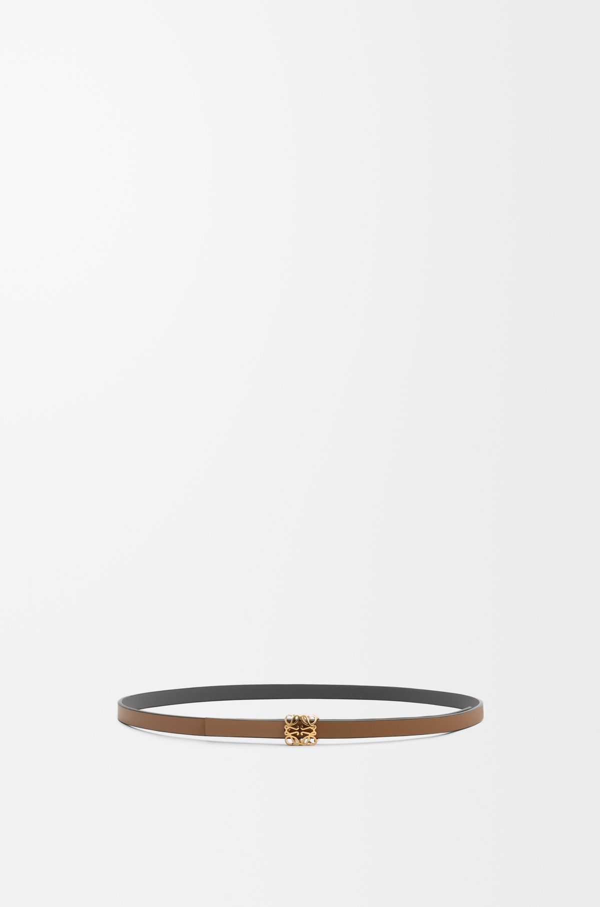 Loewe Belt Reversible Anagram Bombe Gold Tan Leather LOEWE Brown Leather Reversible Bombe Anagram Belt | Harrods US main image 3
