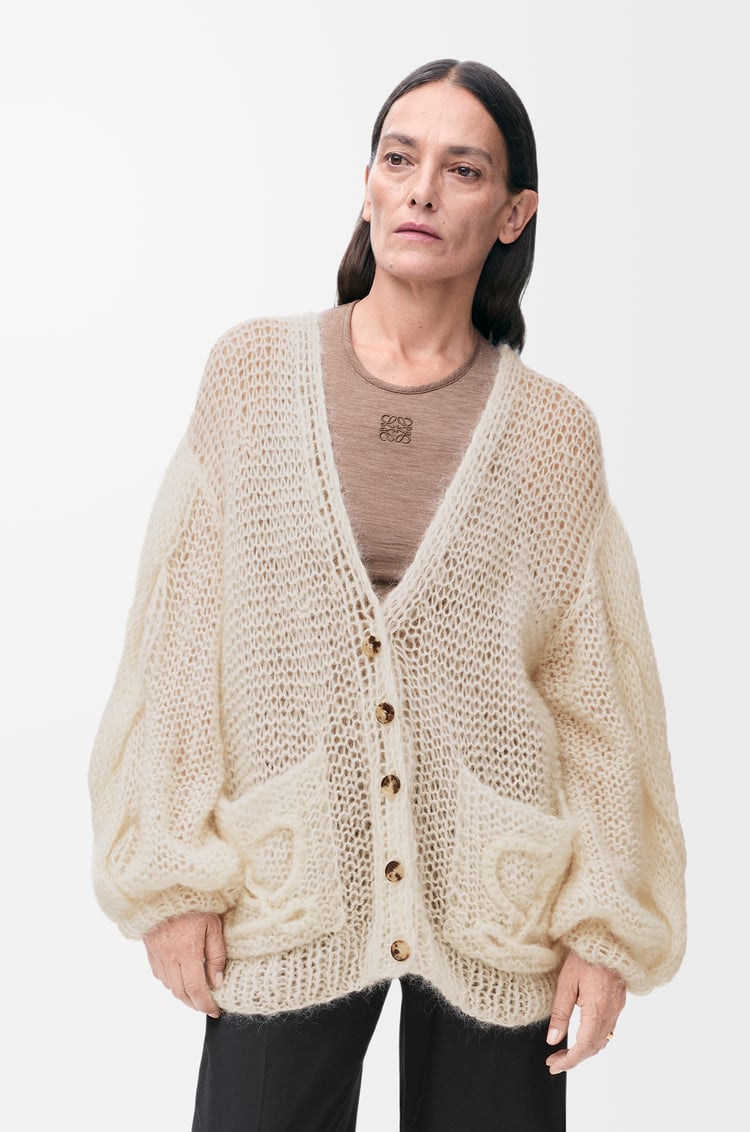 LOEWE Anagram cardigan in mohair Ecru