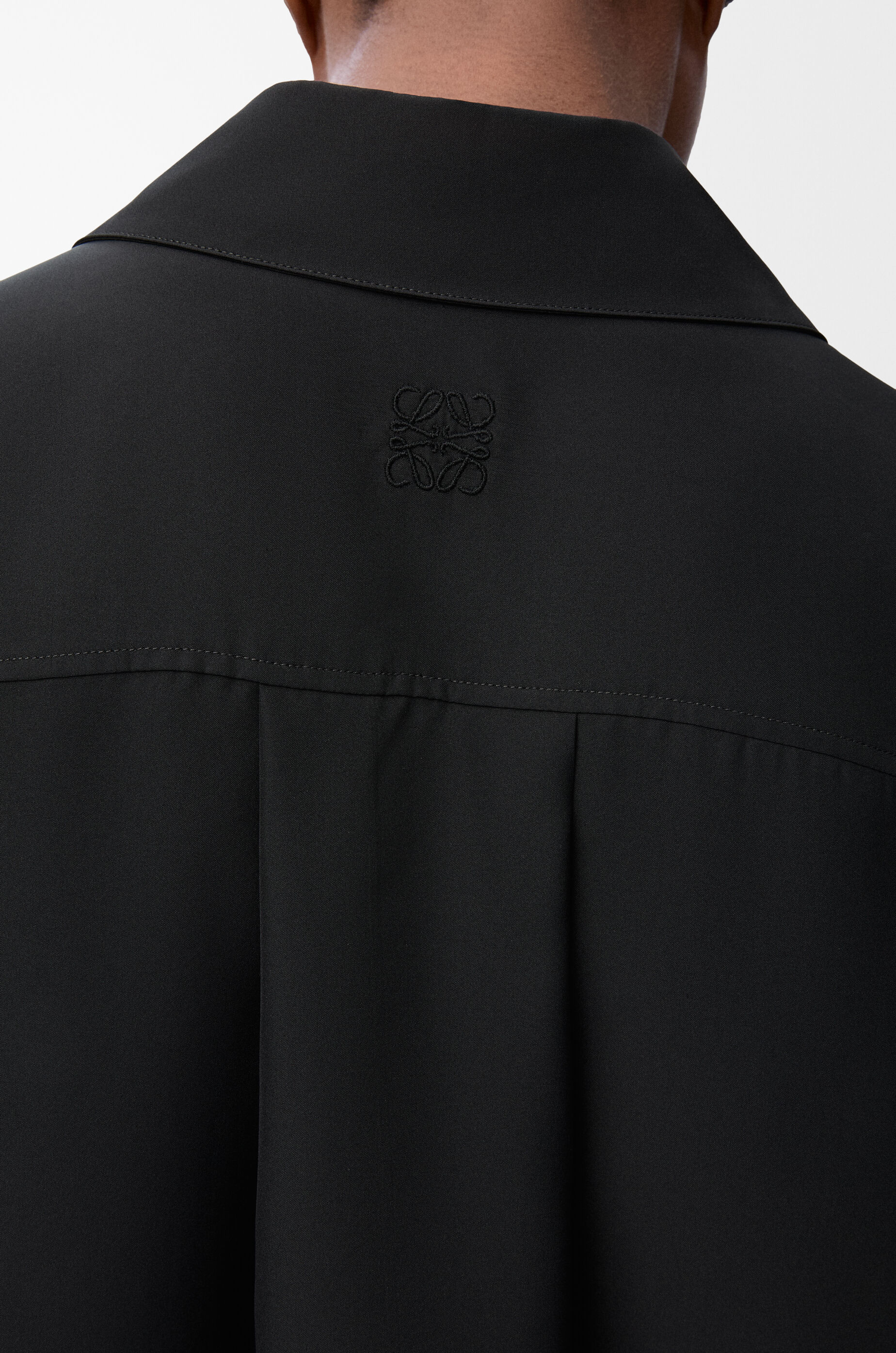 Shirt dress in silk Black - LOEWE