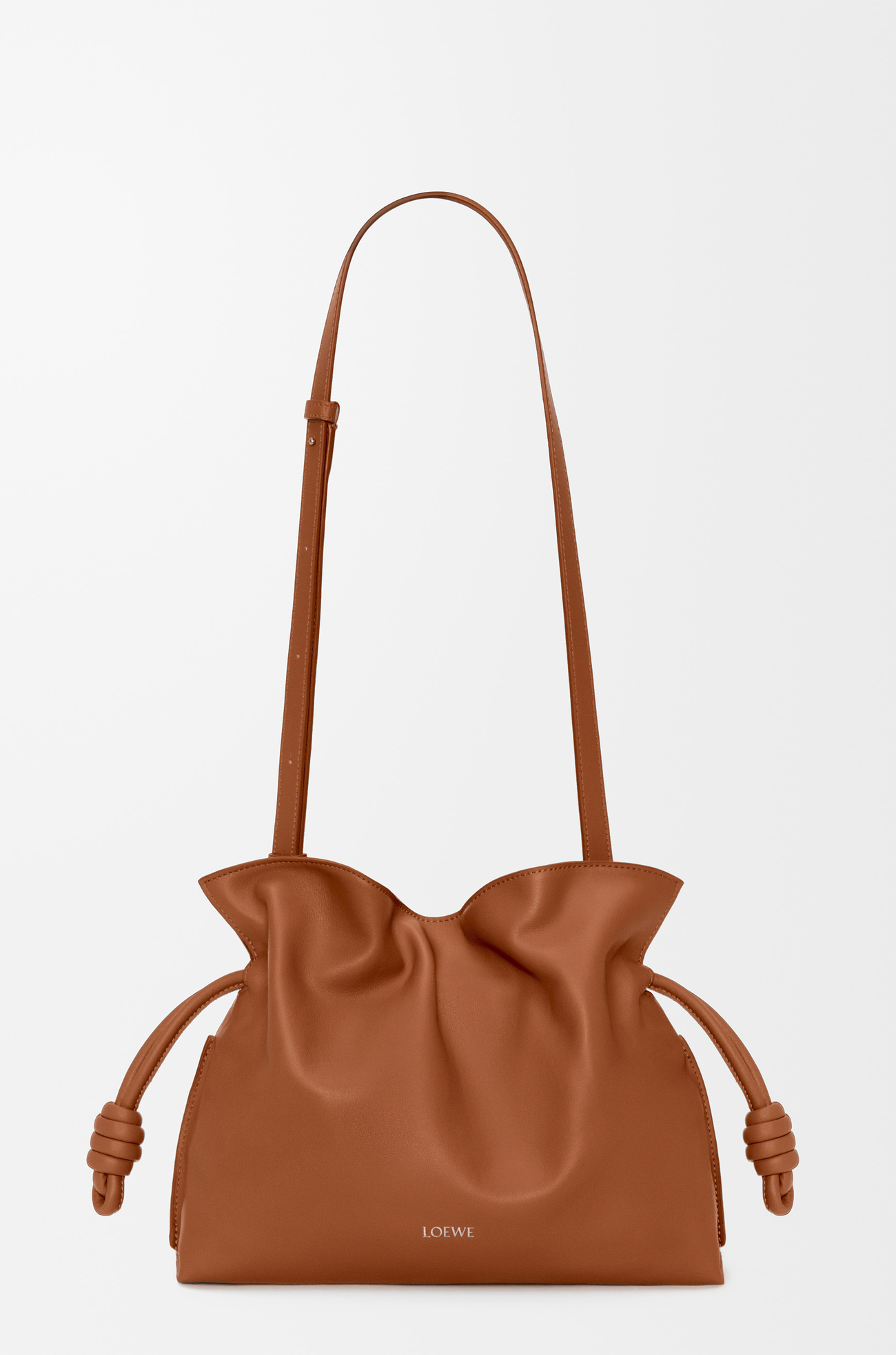 LOEWE Borsa Flamenco Clutch media in nappa di vitello Marrone Scoiattolo