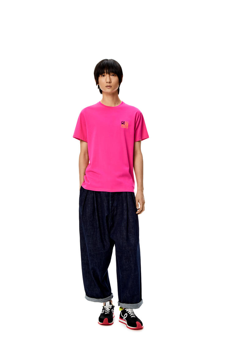 LOEWE Anagram T-shirt in cotton Fluo Pink pdp_rd