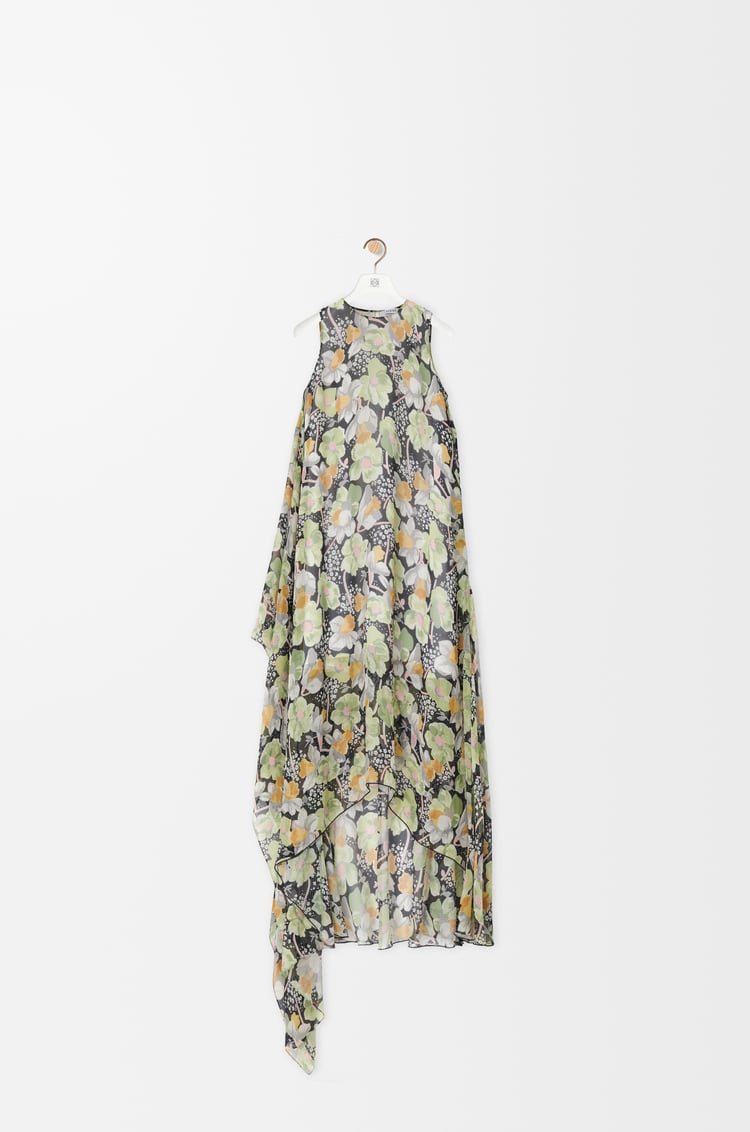 LOEWE Vestido en seda Negro/Multicolor