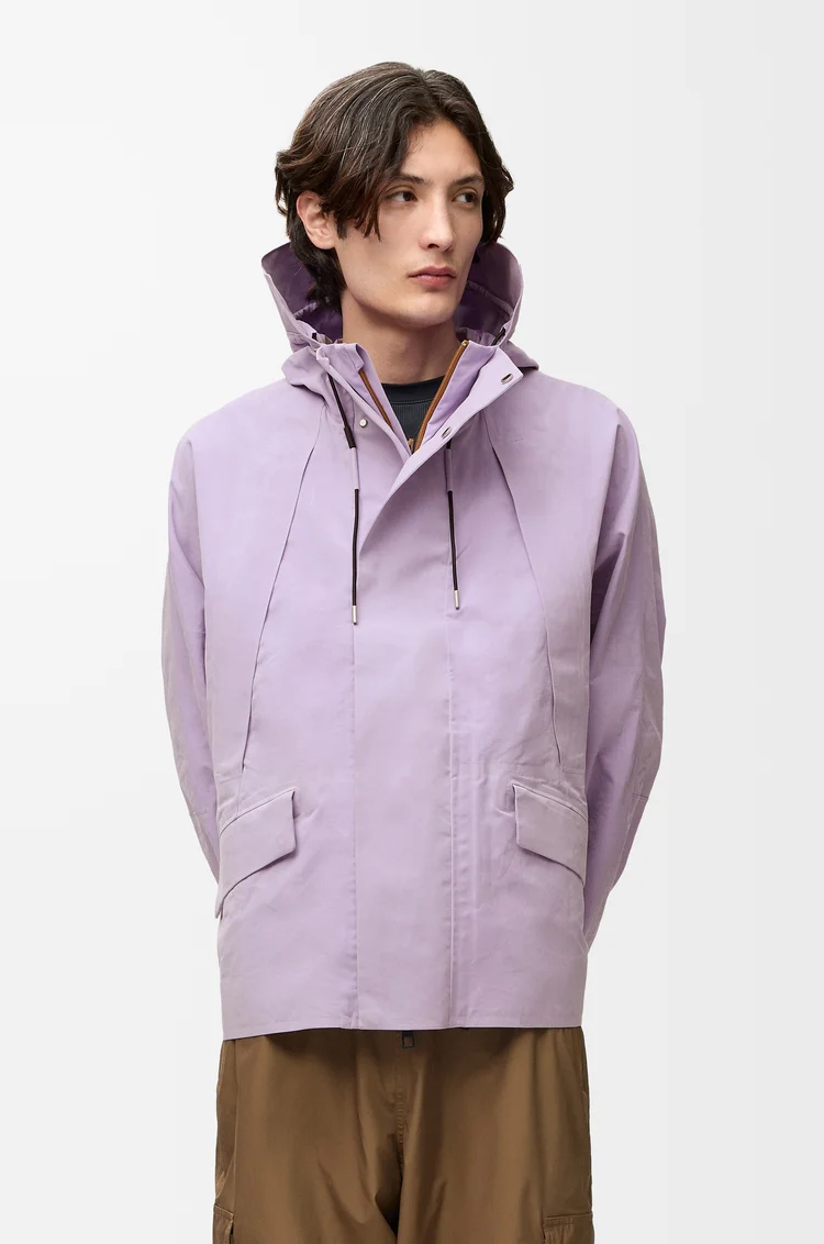 LOEWE Short parka in technical cotton Lilac