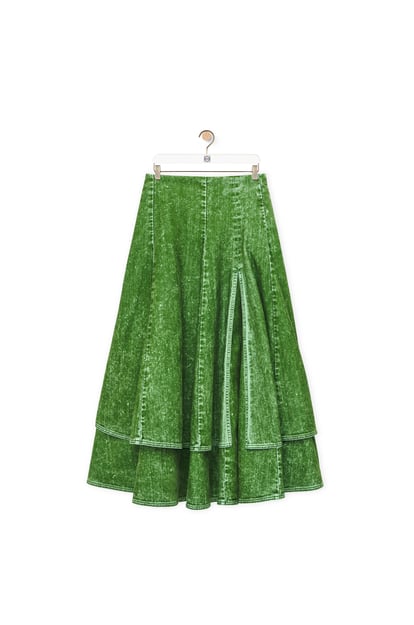 LOEWE Double layer skirt in denim Grass plp_rd
