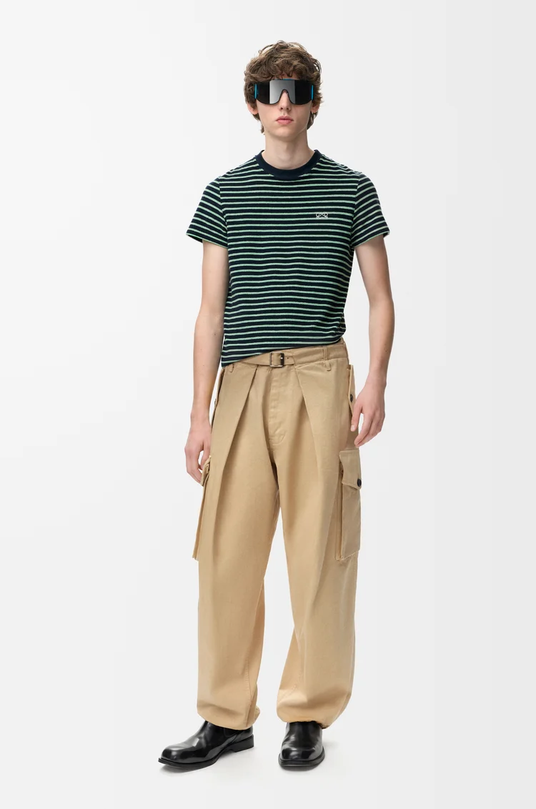 LOEWE T-shirt in cotton blend terry Navy Blue/Green