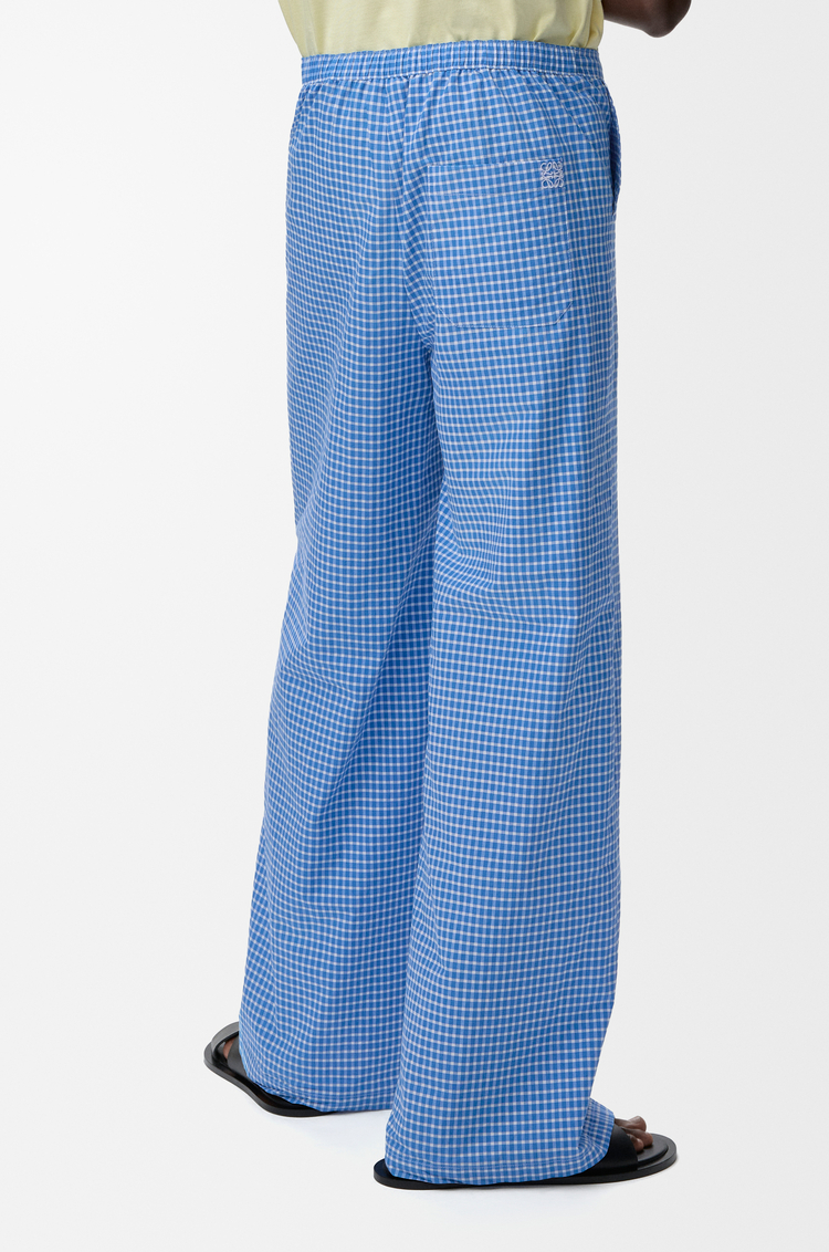 LOEWE 棉质抽绳长裤 蓝色/白色