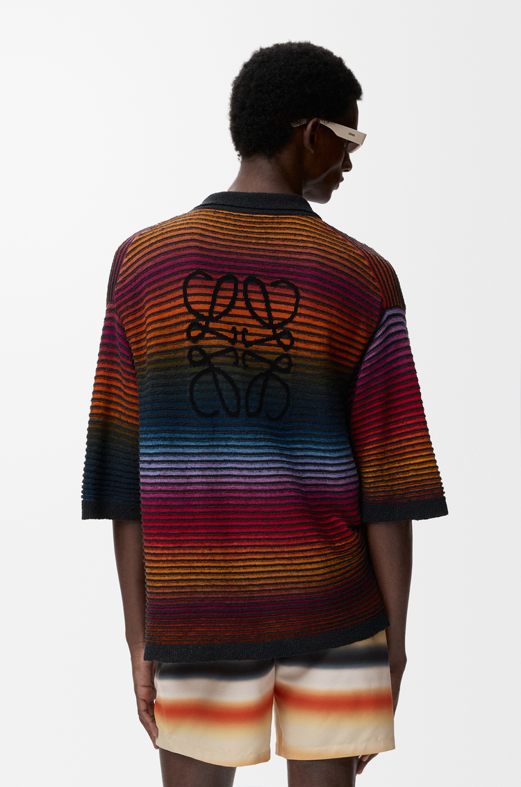 LOEWE Camisa de manga corta en mezcla de algodón Multicolor/Negro