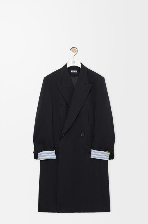 LOEWE 羊毛大衣 深海軍藍