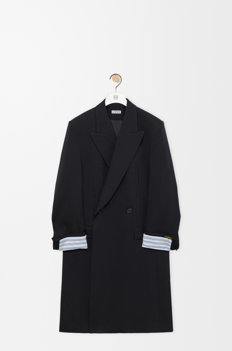 LOEWE 羊毛大衣 深海軍藍