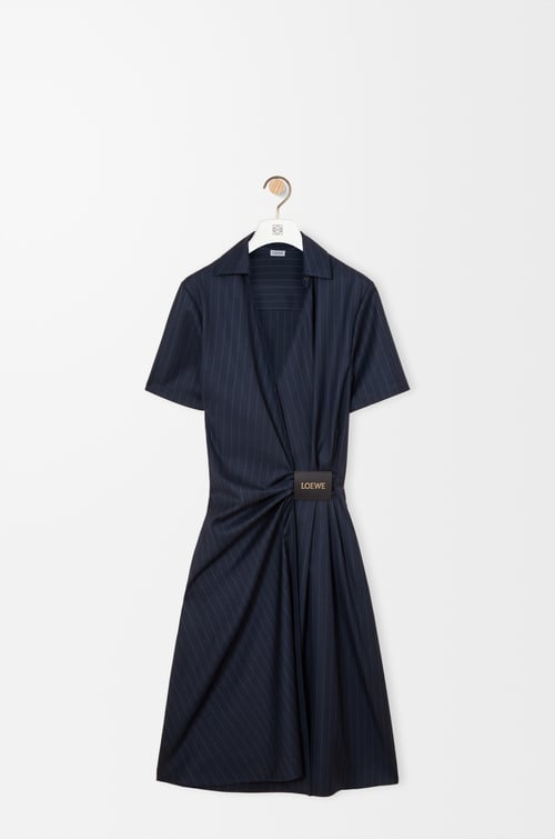 LOEWE Dress in wool Navy/Grey