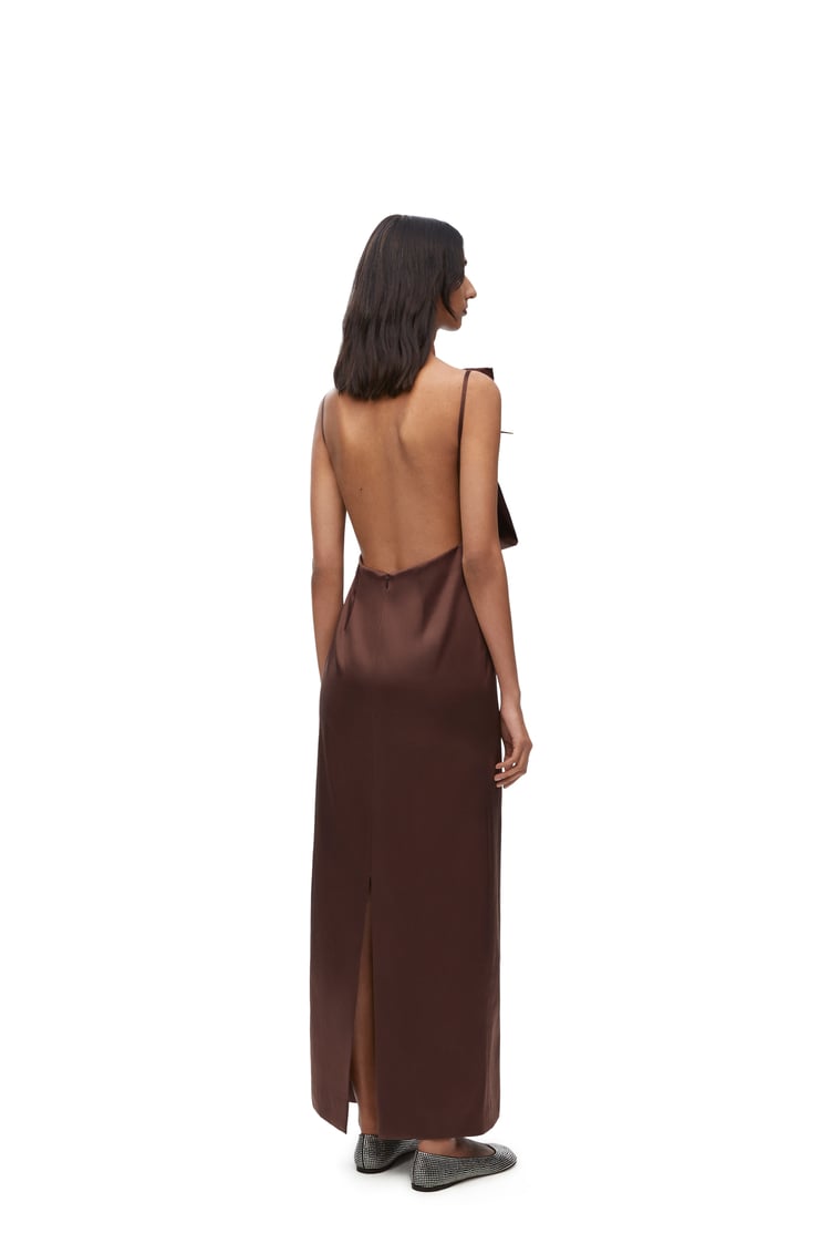 LOEWE Pin dress in silk Chocolate