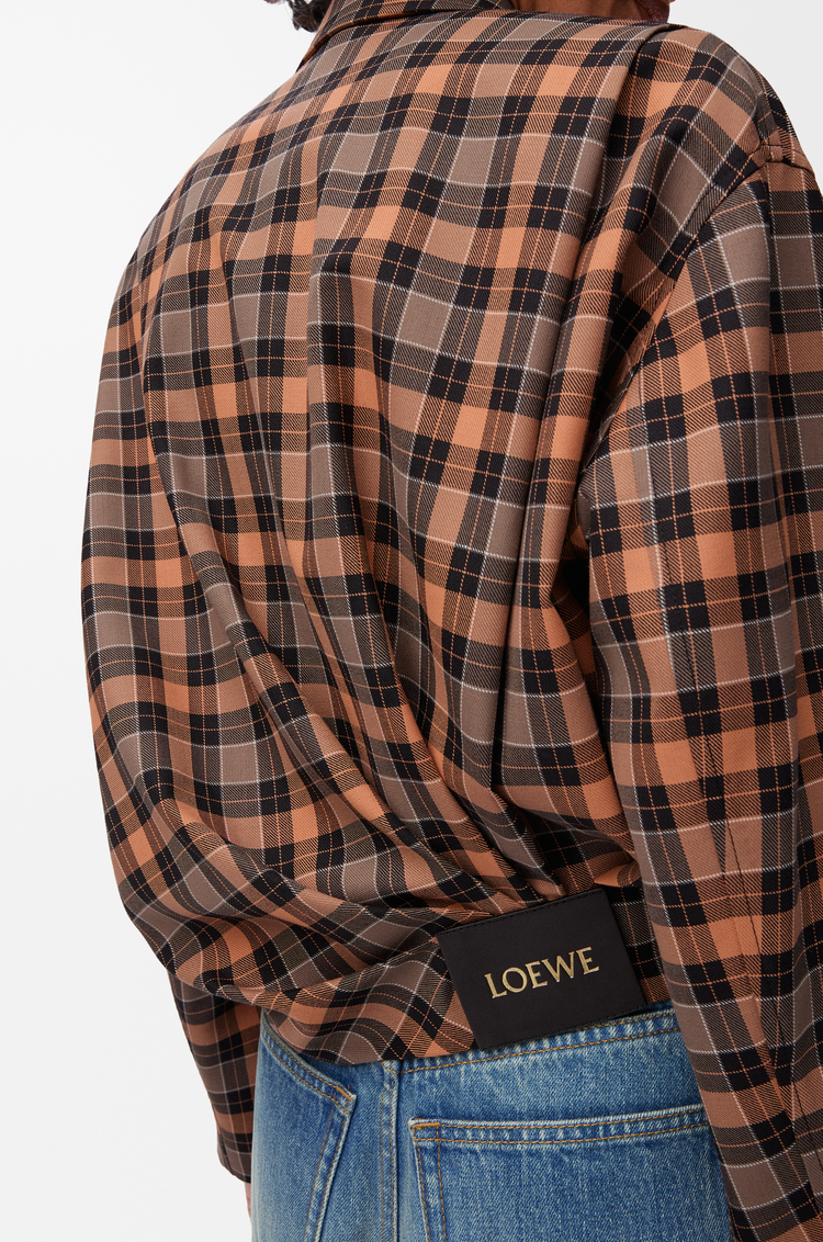 LOEWE Chaqueta drapeada en mezcla de lana Naranja/Negro