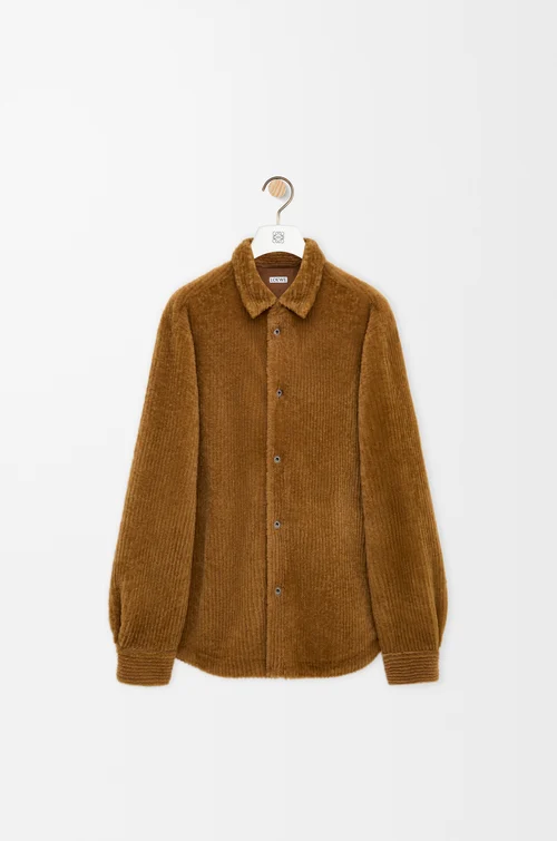 LOEWE Overshirt aus Shearling Kamelbraun