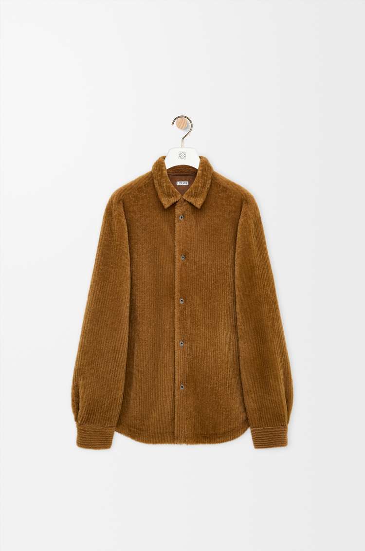 LOEWE Overshirt in shearling Camel