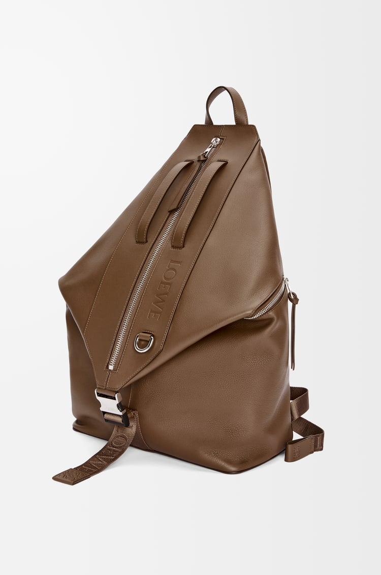 LOEWE Convertible backpack in classic calfskin Winter Brown
