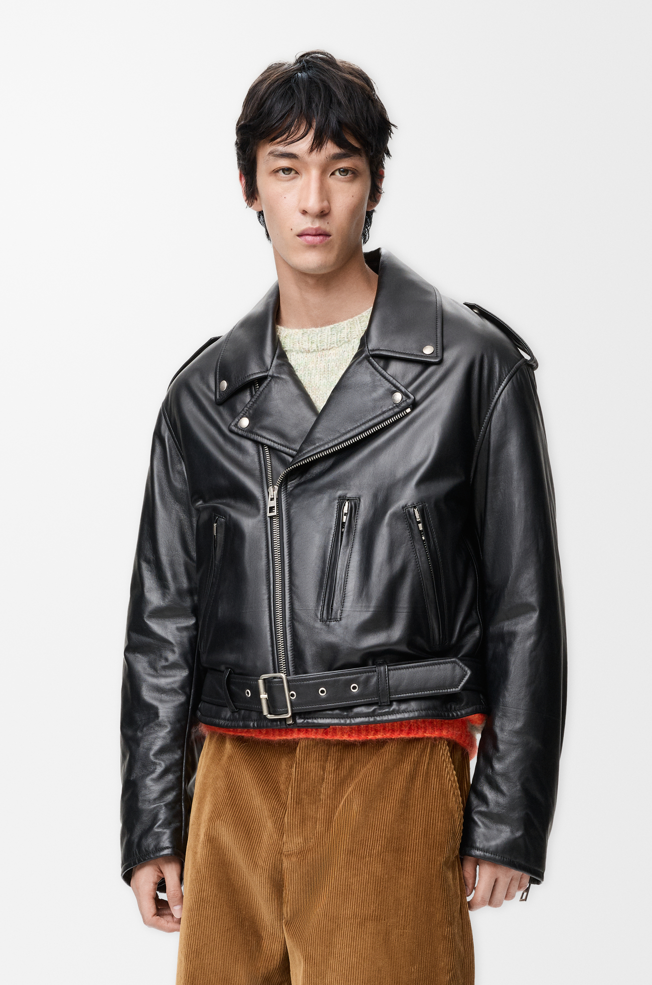 LOEWE Chaqueta biker en piel napa de cordero Negro