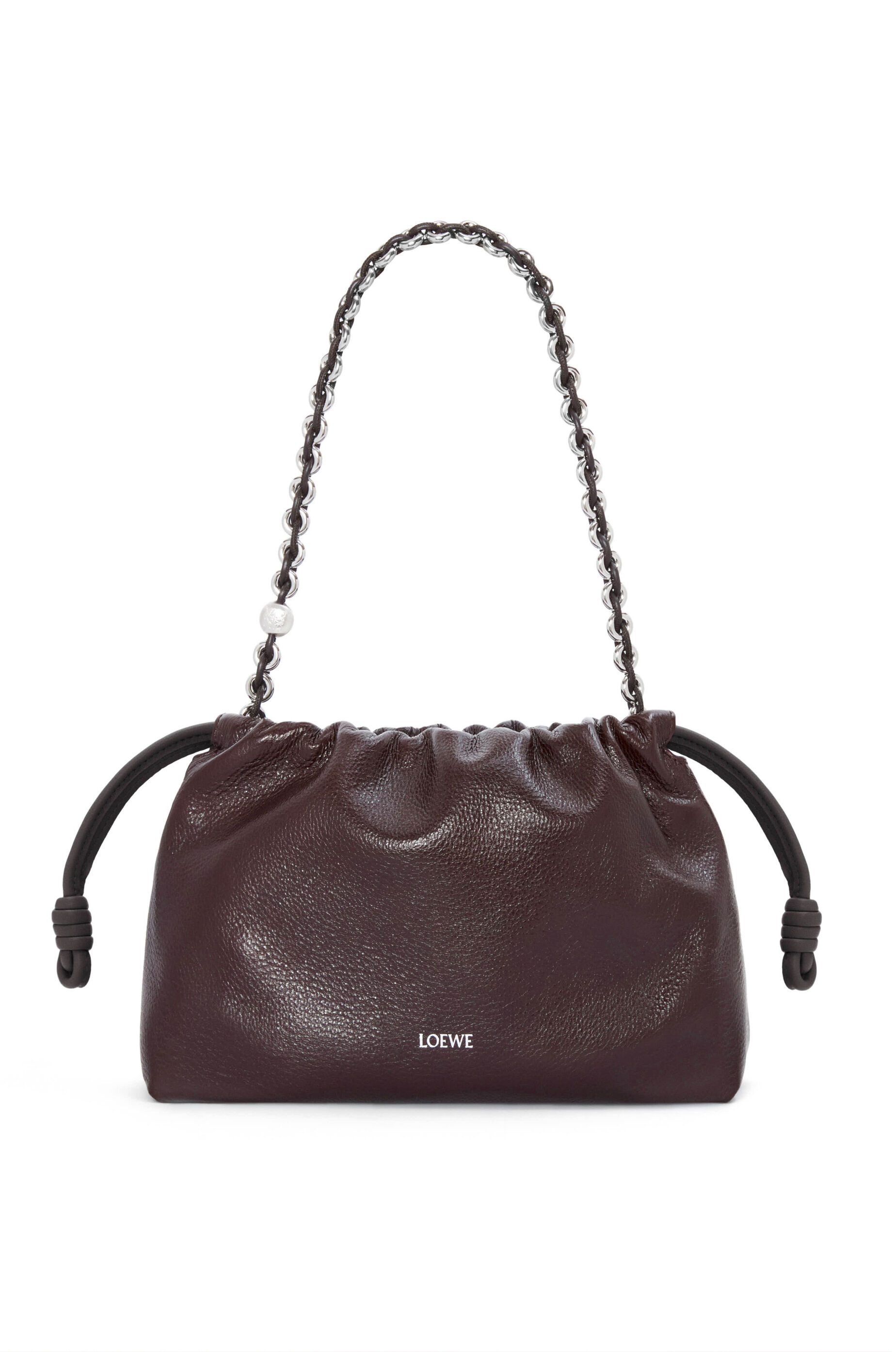 Medium Flamenco purse in deerskin Oxblood LOEWE