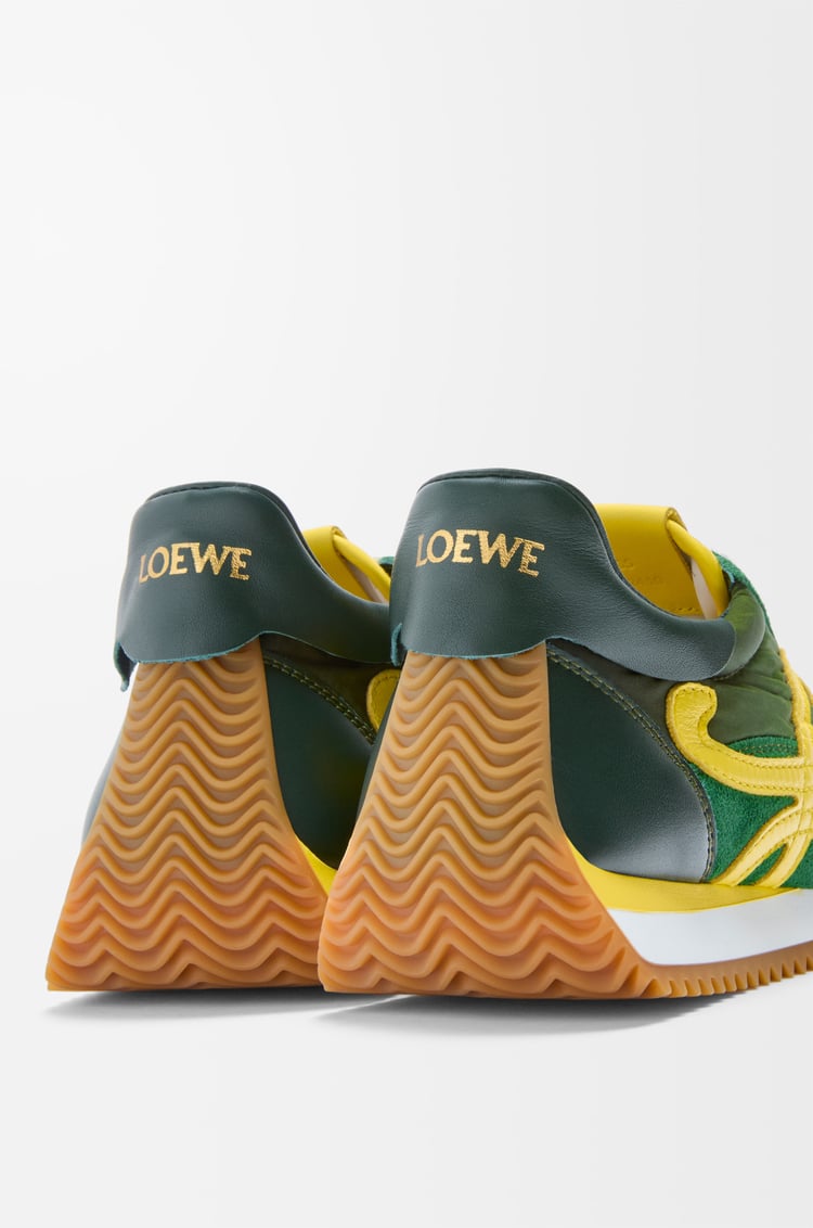 LOEWE Flow Runner 2.0 in nylon and suede Gradient Green/Yellow