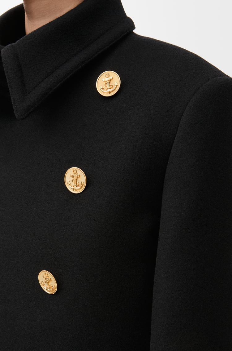 LOEWE Peacoat in wool and cashmere Black
