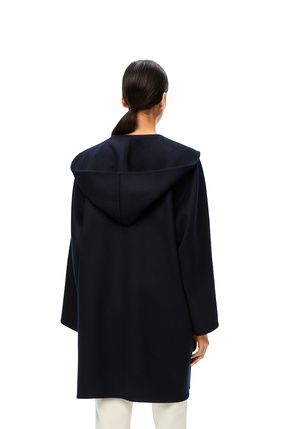 LOEWE Hooded coat in wool and cashmere Dark Navy Blue plp_rd