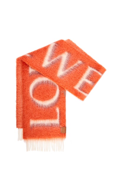LOEWE LOEWE scarf in wool and mohair 橘色/紅色 plp_rd