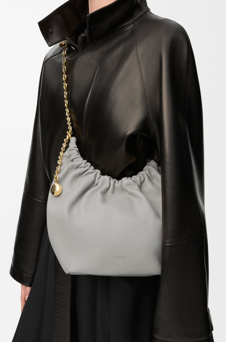 LOEWE Small Squeeze bag in mellow nappa lambskin Shell Grey
