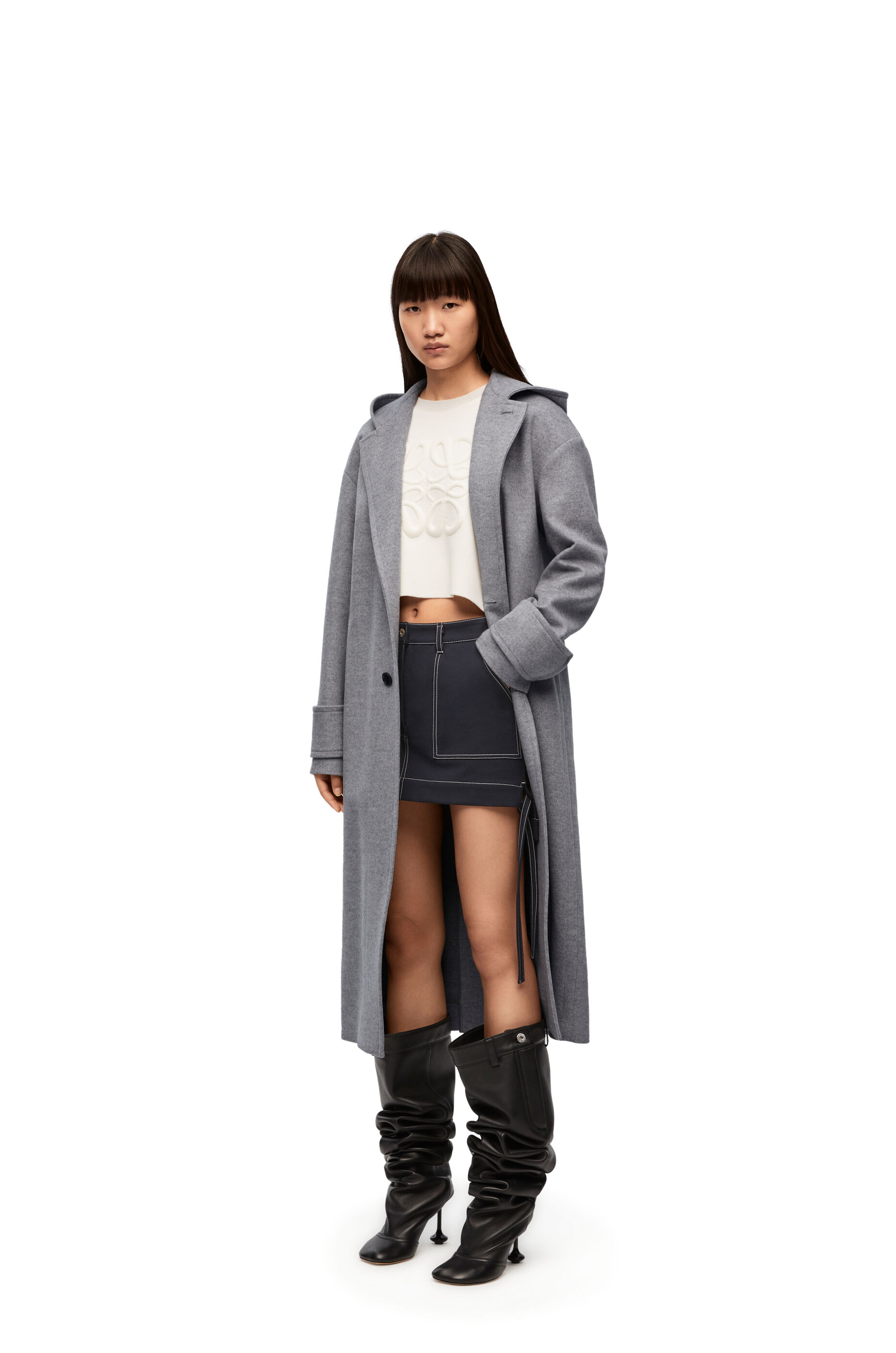 Cashmere hooded sale coat