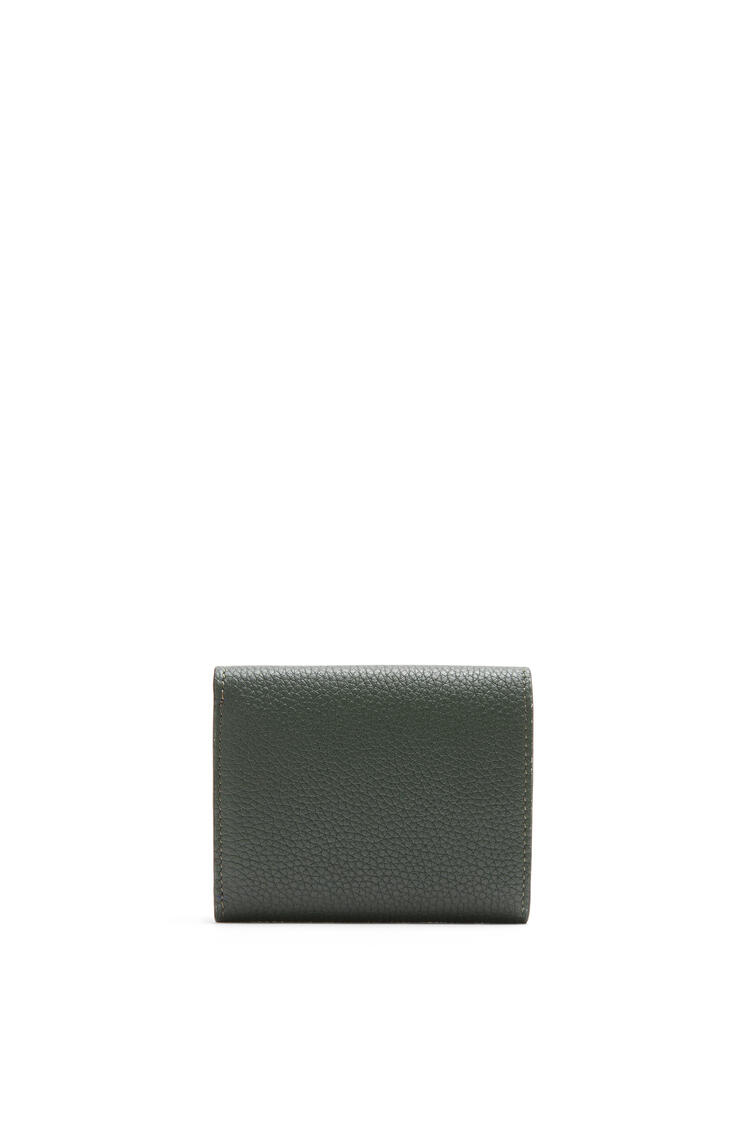 LOEWE Trifold wallet in soft grained calfskin Vintage Khaki/Lime Yellow
