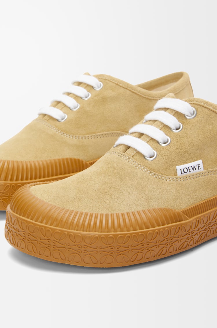LOEWE Terra Vulca lace-up sneaker in suede Gold