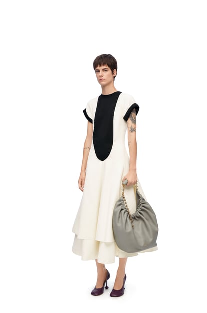 LOEWE Double layer dress in wool and cotton White plp_rd
