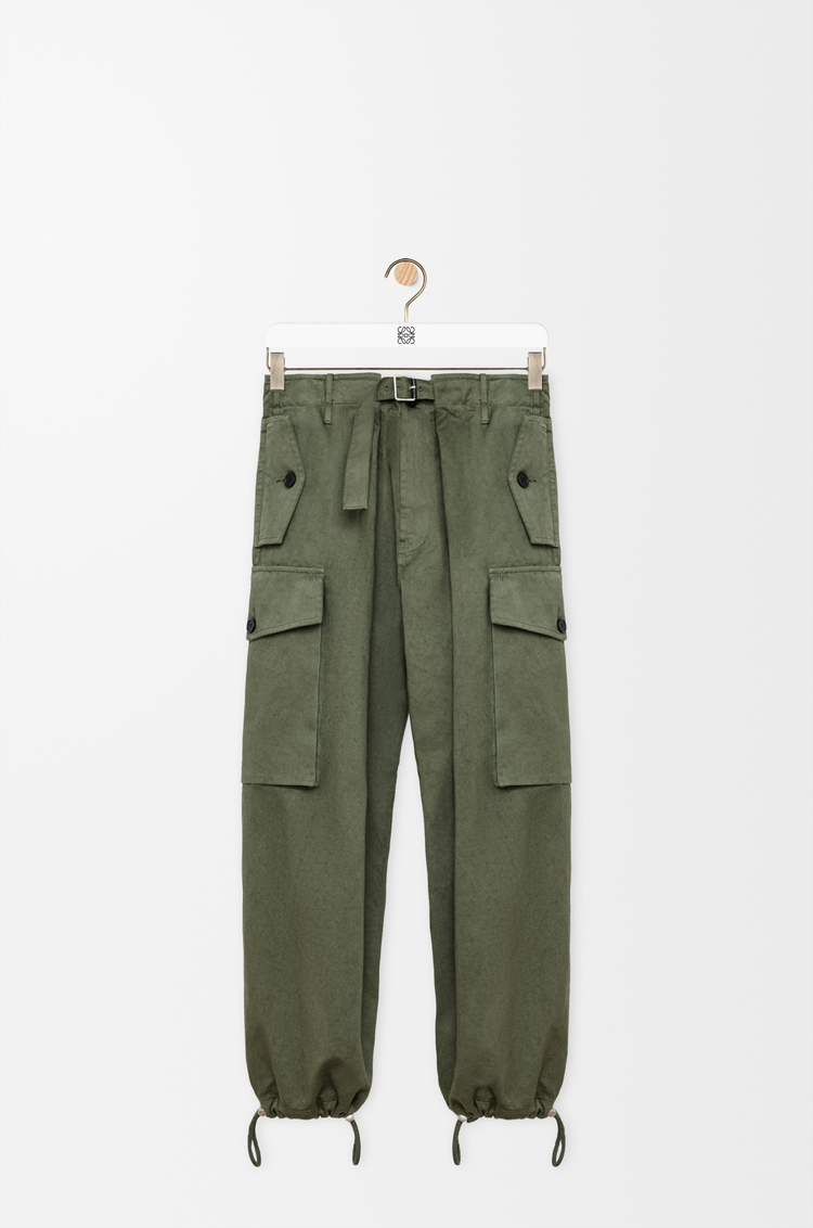LOEWE Pantalón cargo en algodón Verde Caqui