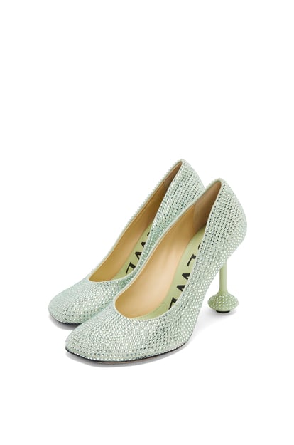 LOEWE Toy pump in suede and allover rhinestones  Pistachio plp_rd