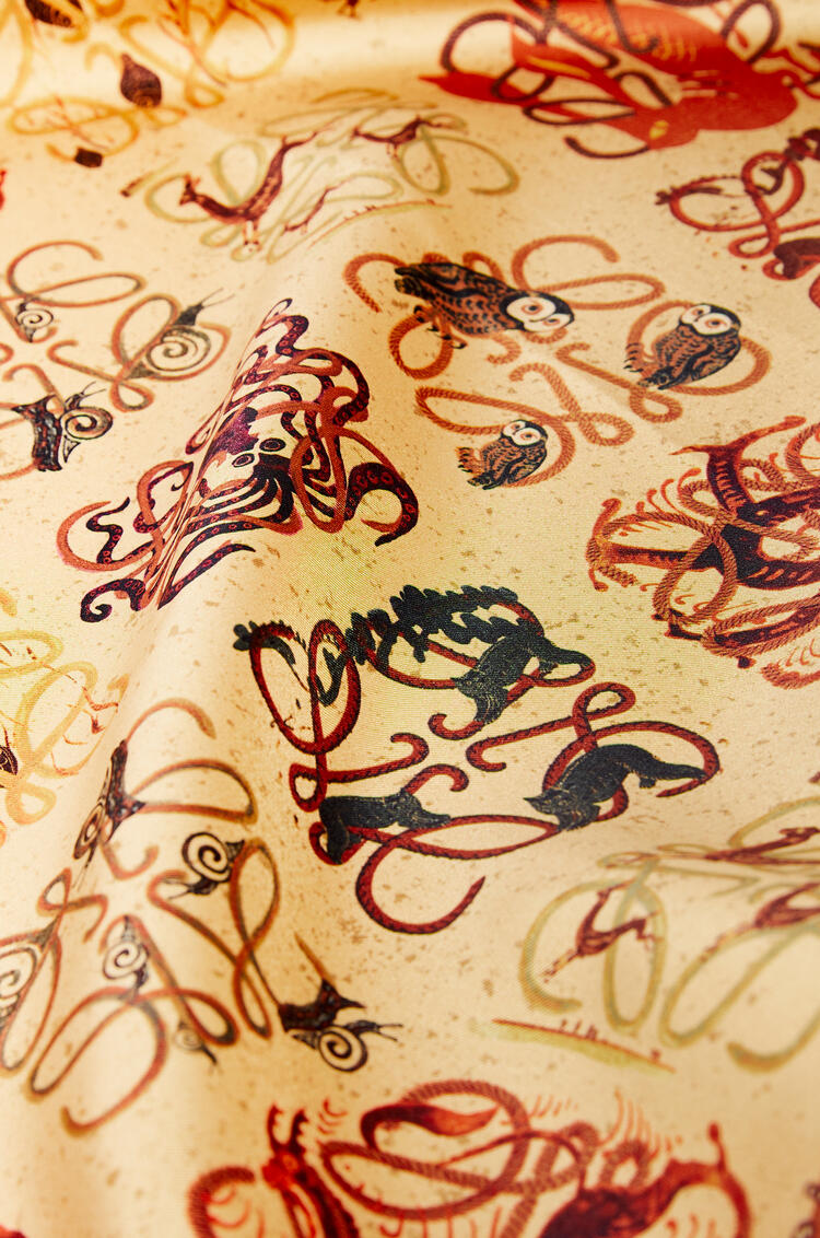 LOEWE Animal print scarf in silk Multicolor