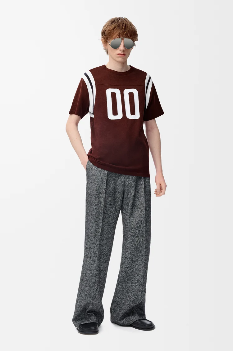 LOEWE T-shirt classique en coton et viscose Bordeaux