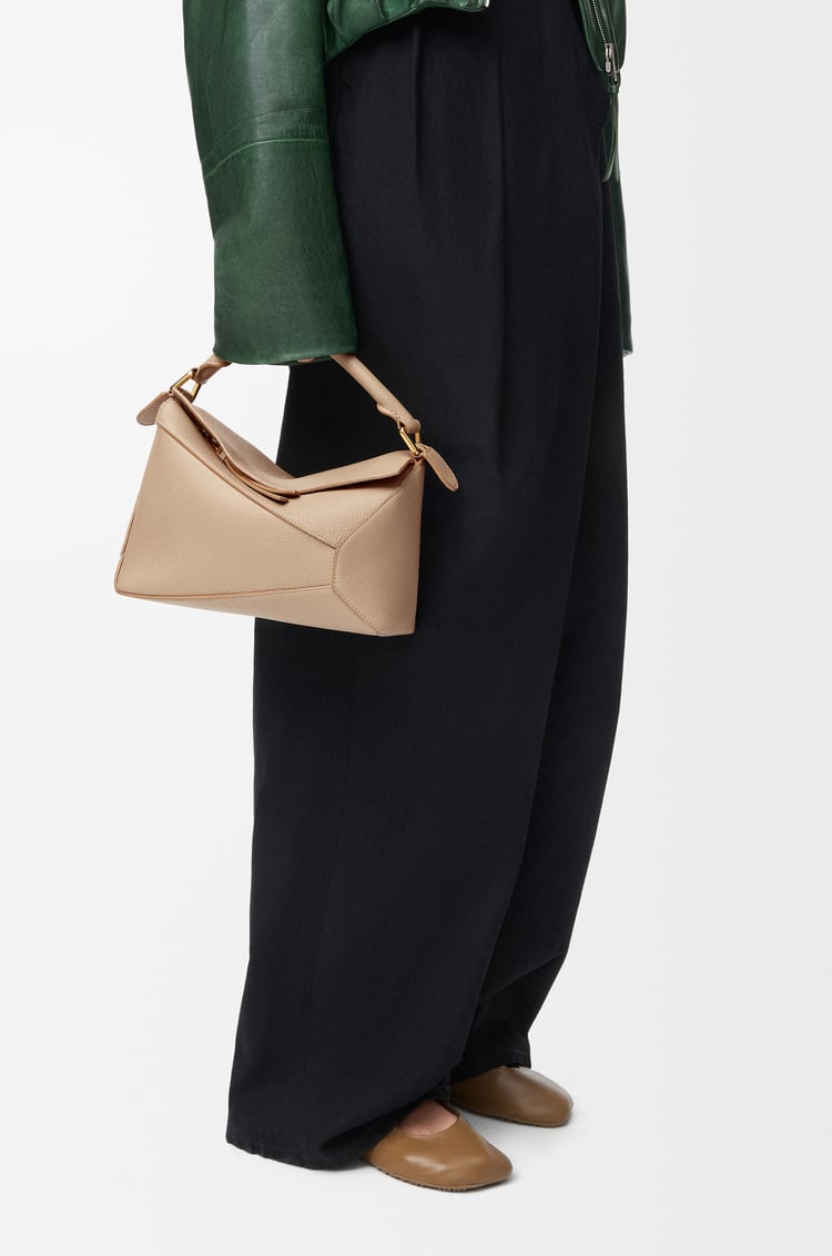 LOEWE Small Puzzle bag in soft grained calfskin Sand