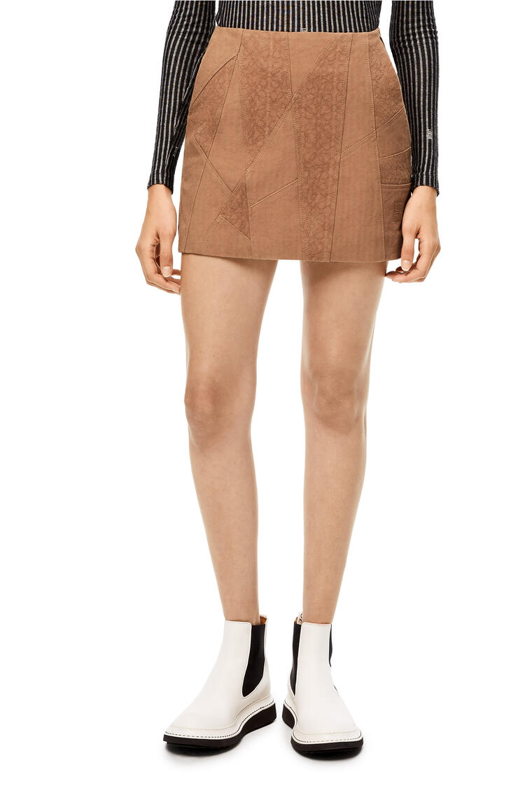 LOEWE Patchwork mini skirt in cotton Sweet Caramel pdp_rd