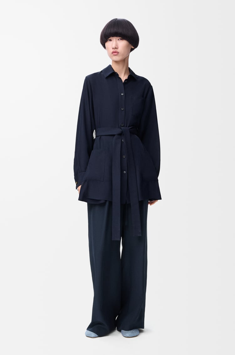 LOEWE パジャマ トラウザーズ（シルク） ネイビーブルー