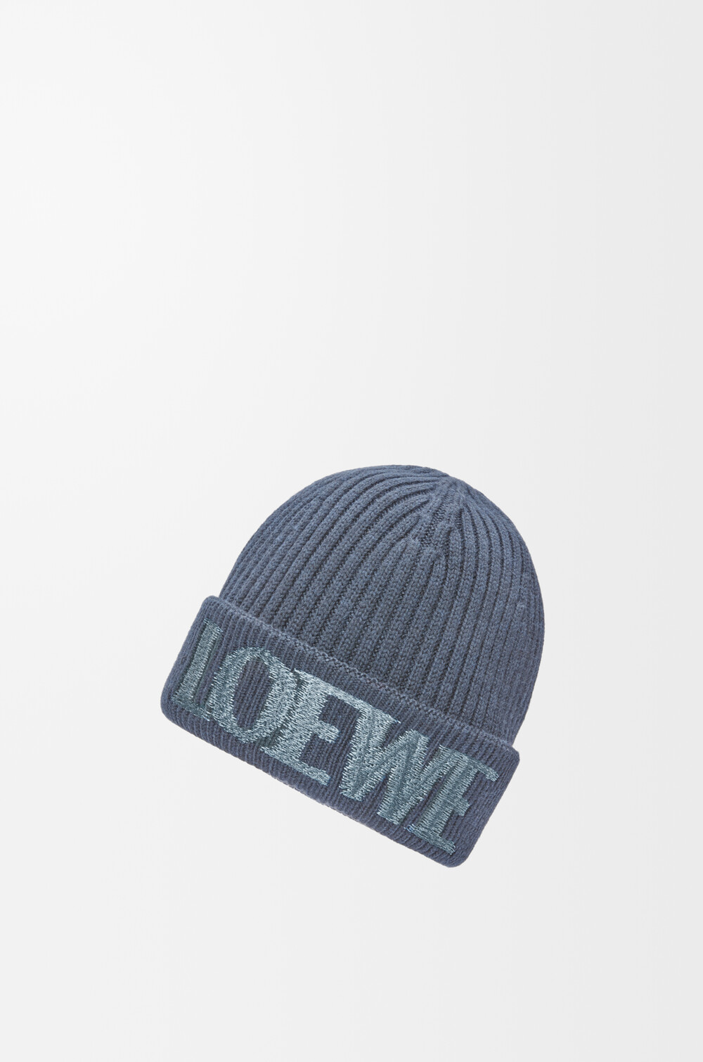 Loewe X23 100% Wool Logo Design Beanie Knit Cap Navy Blue LOEWE Logo Knit Cap Beanie F540257X23 Navy Blue Wool Women  main image 3